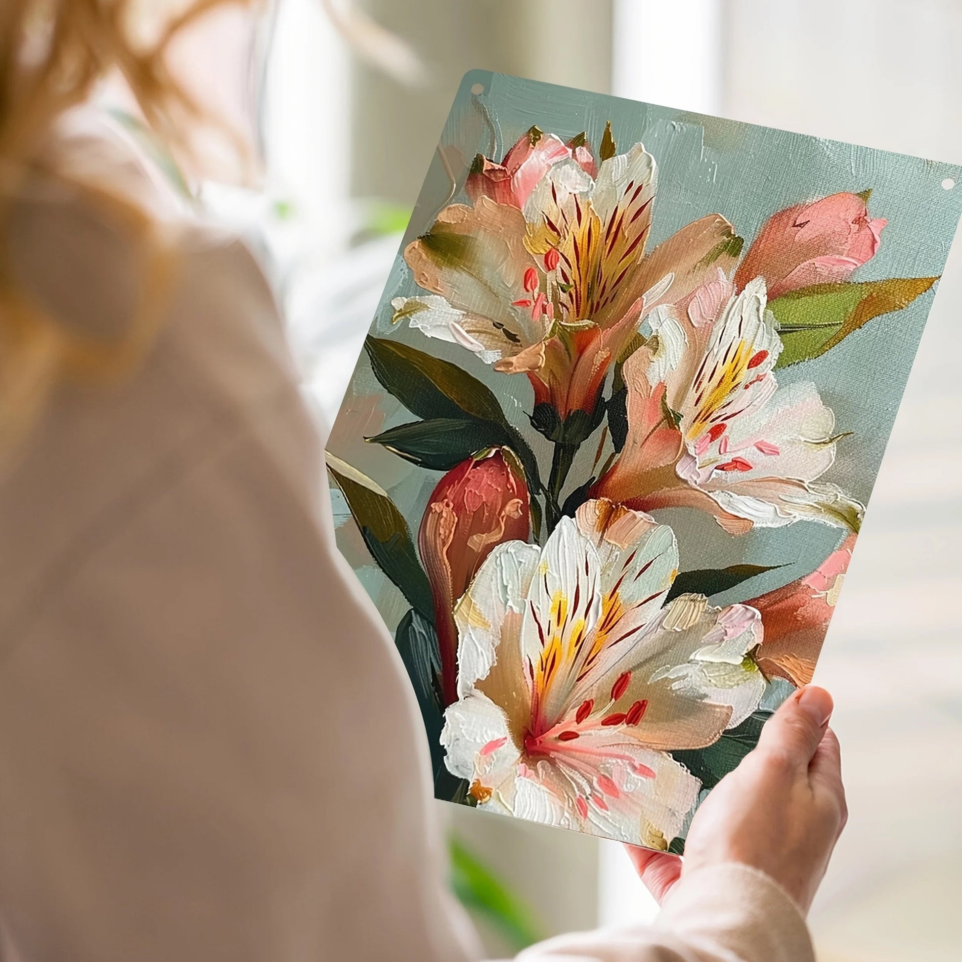 Vibrant 2D Flat Metal Wall Art - Weather-Resistant Tin Plaque with Flowers, 7.87x11.8 Inch, Ideal for Indoor/Outdoor Decor    Home Decor Supply | Online Retail | ShoreShopper.com