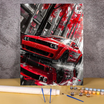 Acrylic Paint By Numbers Red Sports Car  Painting By Numbers On Canvas Coloring By Number For Adults Paint Digital Art    Home Decor Supply | Online Retail | ShoreShopper.com