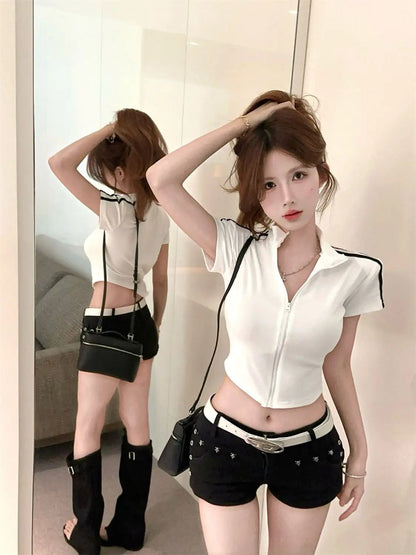 Short-sleeved T Shirt For Women Sweet And Spicy Pure Desire Design Sense Slim And Slimming T-shirt    Your Coastal Marketplace | Shoreshopper.com