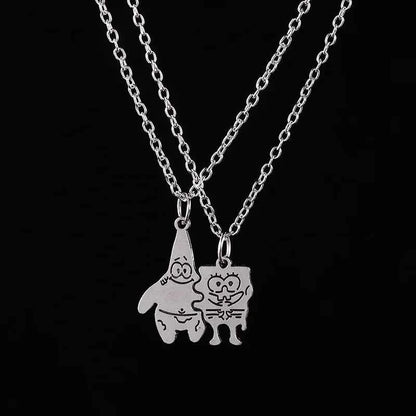 2 Pcs/ Set Fashion Best Friends Honey Love Couple Pendant Necklace Choker Gift Friendship Jewelry Wholesale