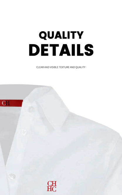 CH Women's Clothing -Women's White Button Down Shirt CHHC Logo Embroidered Long Sleeve Casual Formal Office Blouse Top    Your Coastal Marketplace | Shoreshopper.com