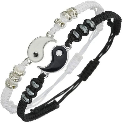 2 PC Jewelry Set Couple Black White Tai Chi Bracelet Rope Adjustable Chain Set Simple Style Daily Wear Jewelry    Home Decor Supply | Online Retail | ShoreShopper.com