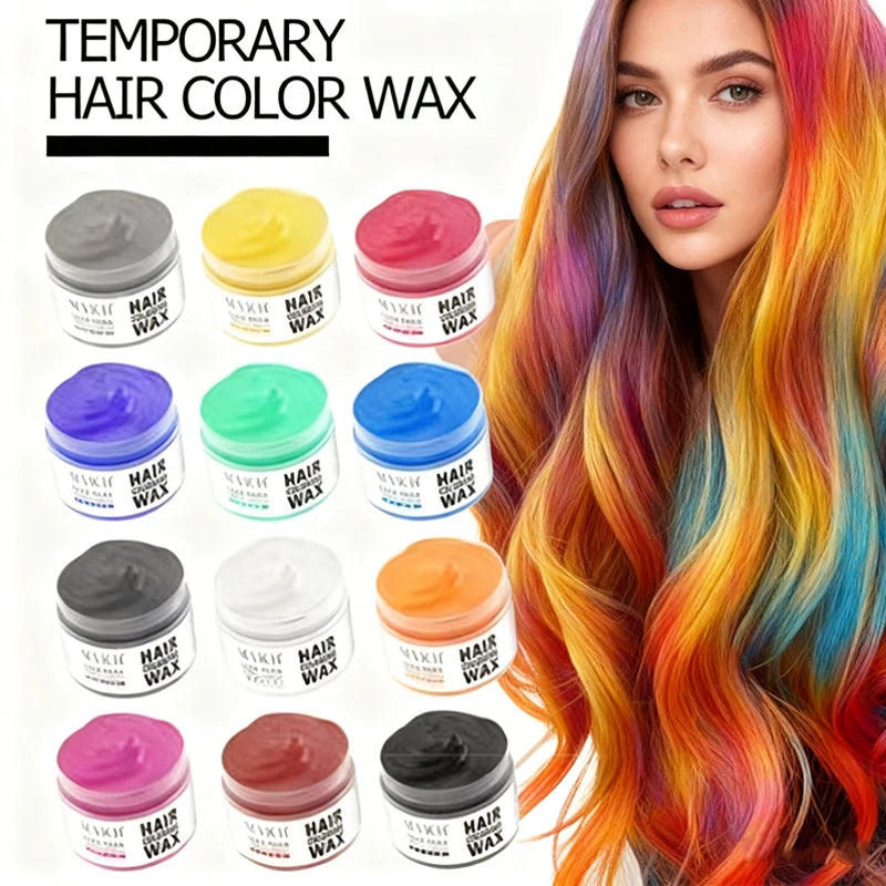 SEVICH Hair Colour Wax Temporary DIY Hair Coloring Wax One-Time Long Lasting Hair Dye Mud Cream Christmas Hair Styling Products - ShoreCo.Shop