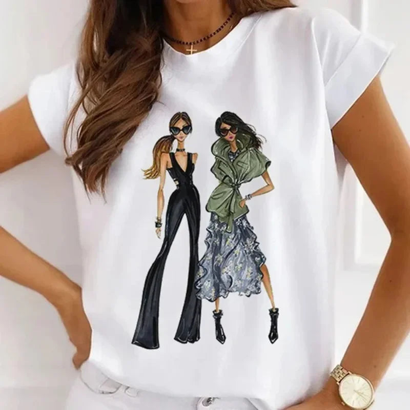 Paris Tower Print Short Sleeve Casual Women's Round Collar T-shirt Graphic T Shirts  Shirts for Women Clothes Oversized T Shirt    Home Decor Supply | Online Retail | ShoreShopper.com