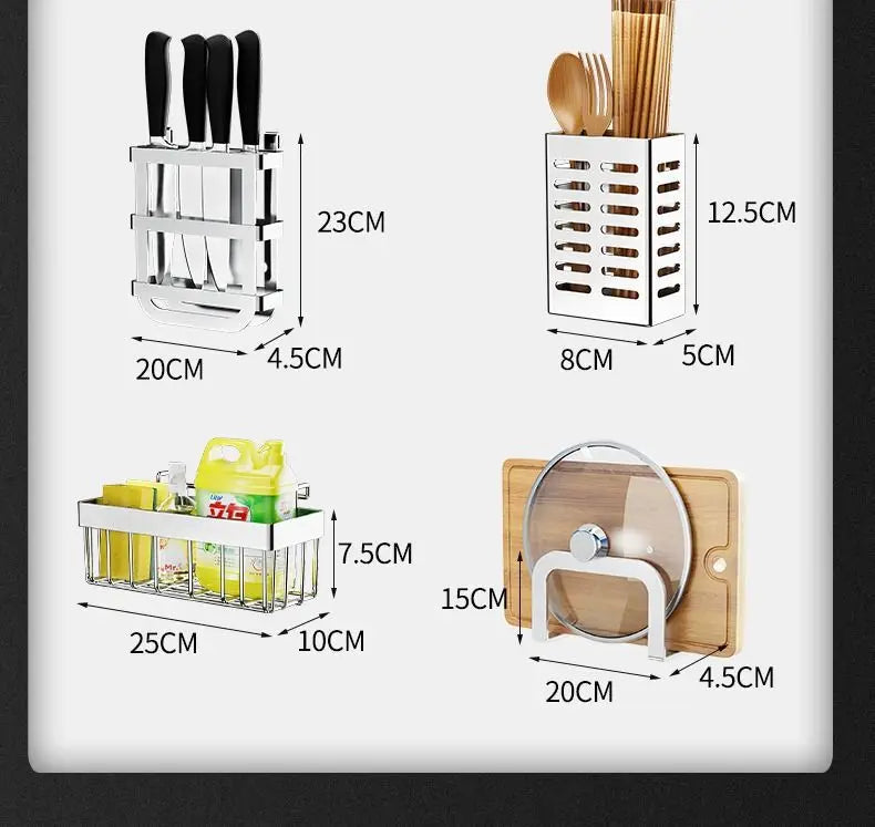 Stainless Steel Sink Shelf Bowl Drain Rack Kitchen Storage Rack Multifunctional Dish Cutlery Knife Spoon Sink Rack Set Organizer    Home Decor Supply | Online Retail | ShoreShopper.com