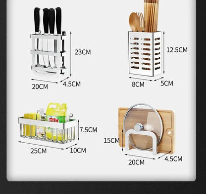 Stainless Steel Sink Shelf Bowl Drain Rack Kitchen Storage Rack Multifunctional Dish Cutlery Knife Spoon Sink Rack Set Organizer    Home Decor Supply | Online Retail | ShoreShopper.com