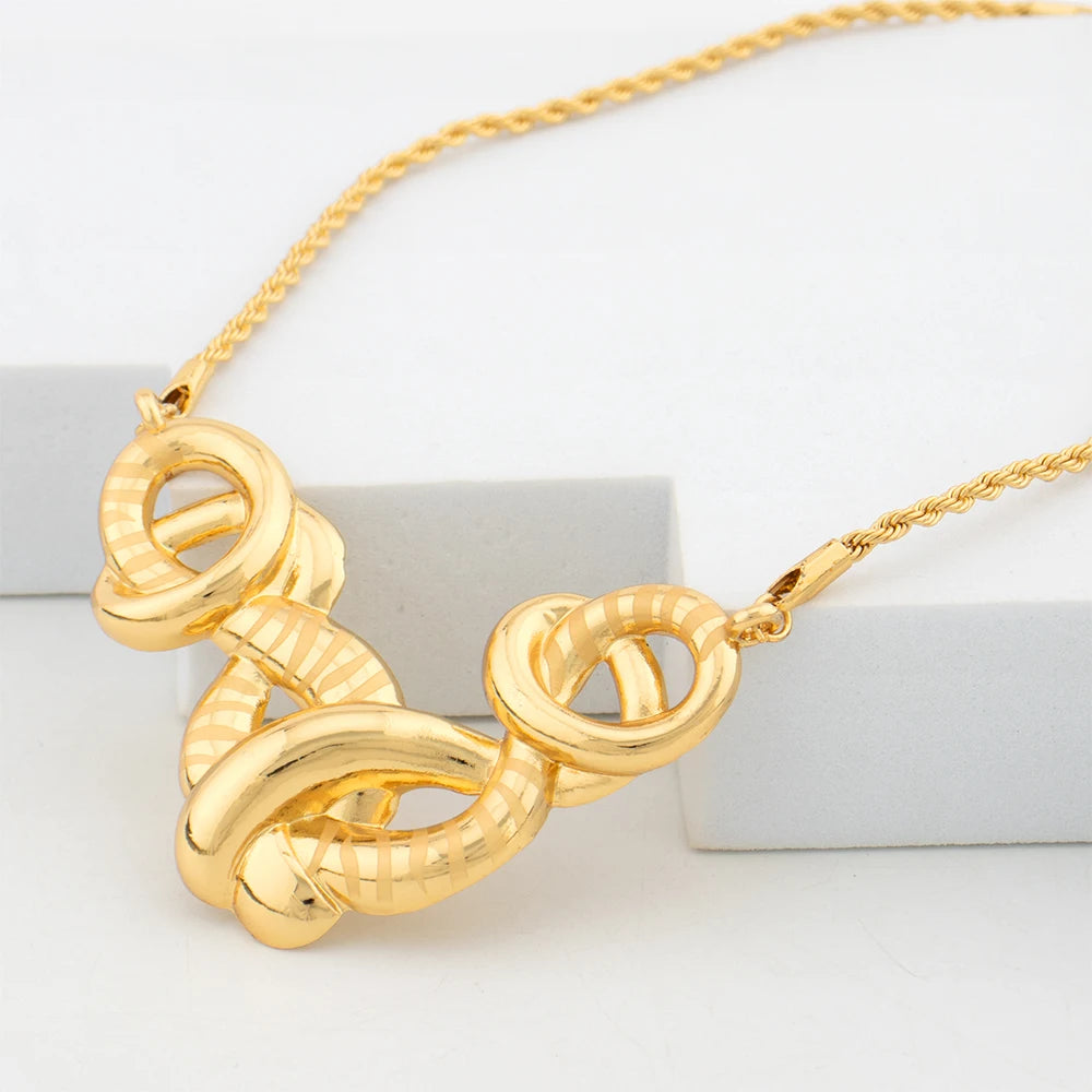 Exquisite Fashion Jewelry Set for Women Arab Gold Color Luxury Necklace Earrings Bangle Ring Set Weddings Dubai Party Daily Wear    Home Decor Supply | Online Retail | ShoreShopper.com