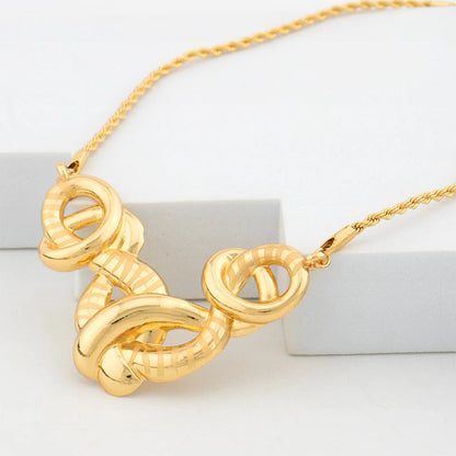 Exquisite Fashion Jewelry Set for Women Arab Gold Color Luxury Necklace Earrings Bangle Ring Set Weddings Dubai Party Daily Wear    Home Decor Supply | Online Retail | ShoreShopper.com
