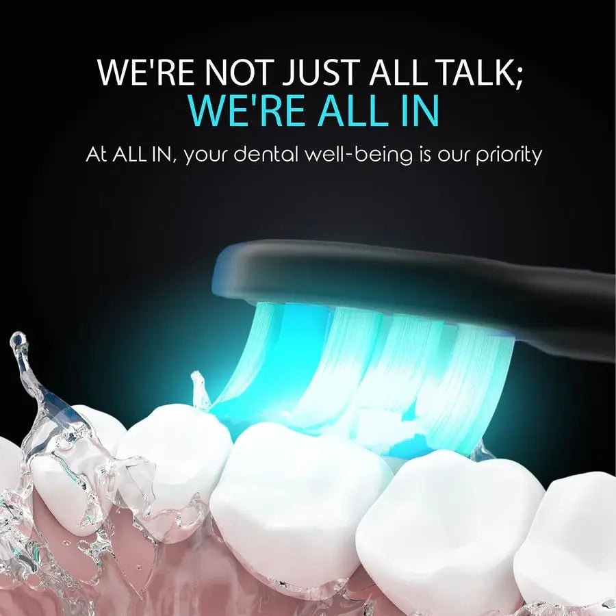 Sonic Rechargeable LED Whitening Toothbrush Blue amp RED LED Light Technology 4 Advanced Deep Cleaning Modes with a Timer Adult - ShoreCo.Shop