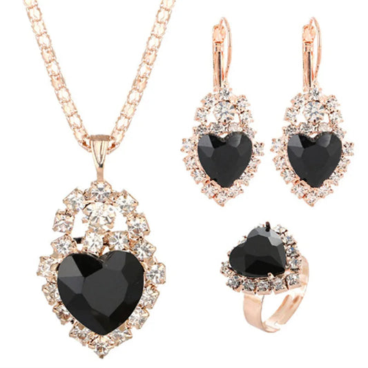 Jewelry Sets Women Wedding Jewelry Set for Brides Gold-Color Zirconia Earring Pendant Necklace Ring Sets    Home Decor Supply | Online Retail | ShoreShopper.com