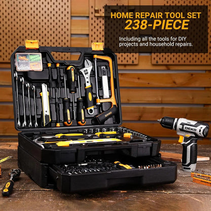 DEKO Home Mechanic Toolbox with 12V Power Cordless Drill Hand Repair Tools Sets Combo Kits Storage Organizer Drawer Case    Home Decor Supply | Online Retail | ShoreShopper.com