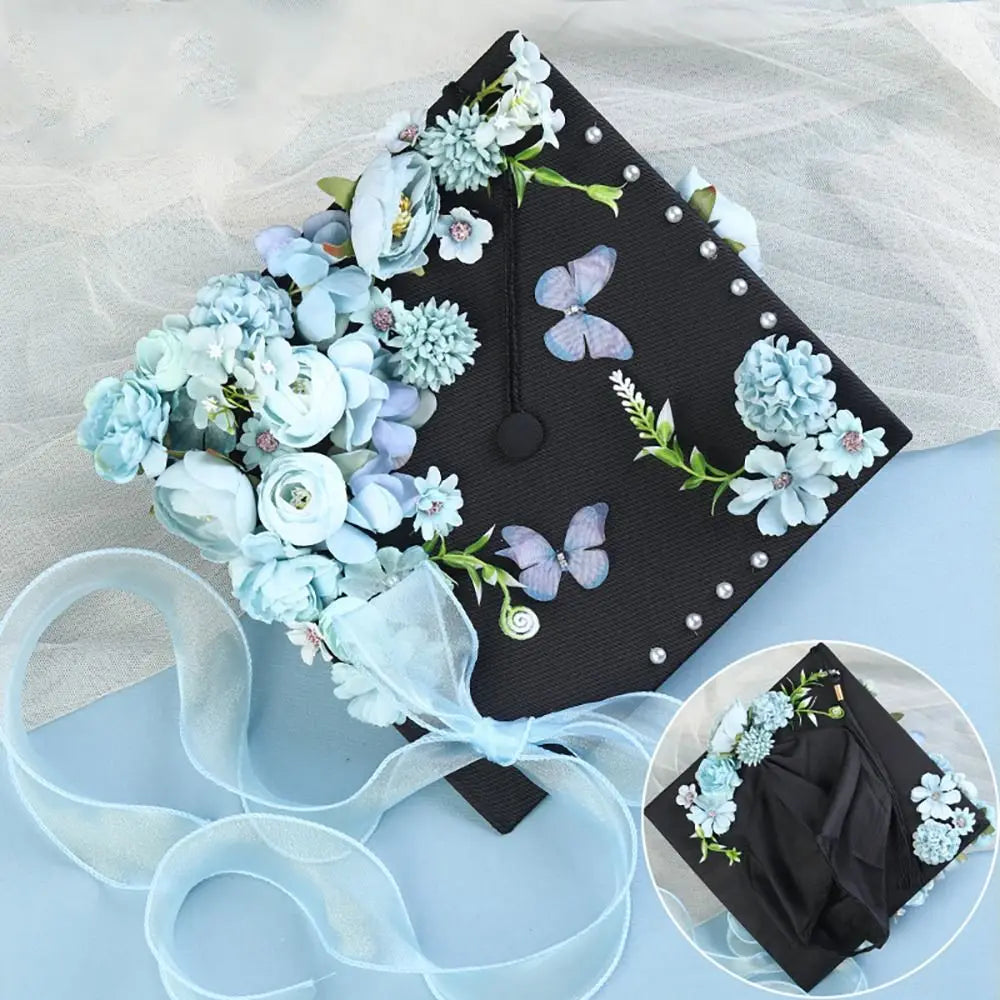 Headwear Doctor Flowers Graduation Cap Bachelor Master Trencher Cap Fringe Charm Ornament Mortar Board University    Your Coastal Marketplace | Shoreshopper.com