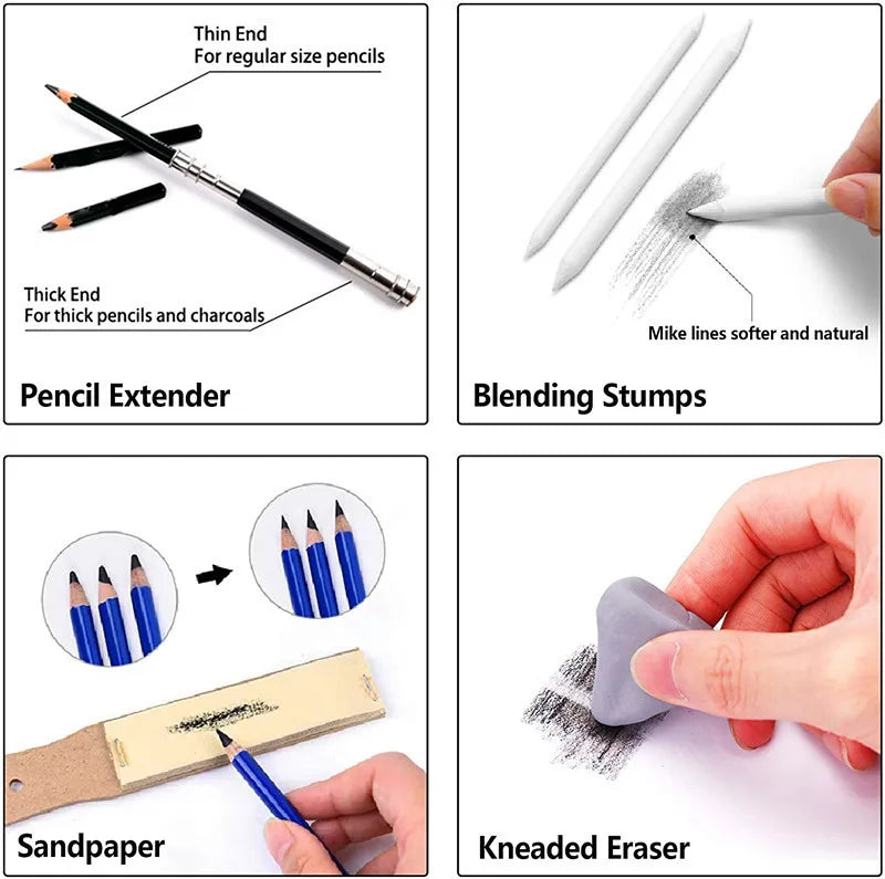 Bview Art 50 Pack Drawing Sketching Supplies Set Sketch Kit with Sketchbook Graphite Charcoal Pastel Pencil    Home Decor Supply | Online Retail | ShoreShopper.com