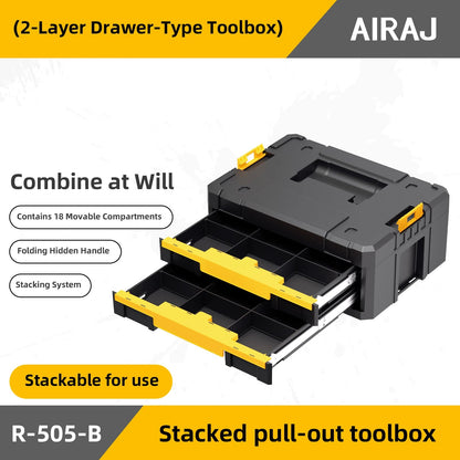 AIRAJ MultiFunctional Tier Stackable Rolling Plastic Portable Folding Tool Storage Box , Suitable for Garage Storage    Home Decor Supply | Online Retail | ShoreShopper.com