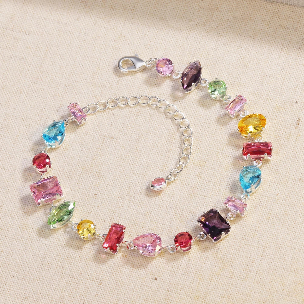 Brand 18K Gold Plated New Luxury Colourful Crystal Zircon Necklace For Women Fashion Party Jewelry Accessories Ladies Jewellery    Home Decor Supply | Online Retail | ShoreShopper.com