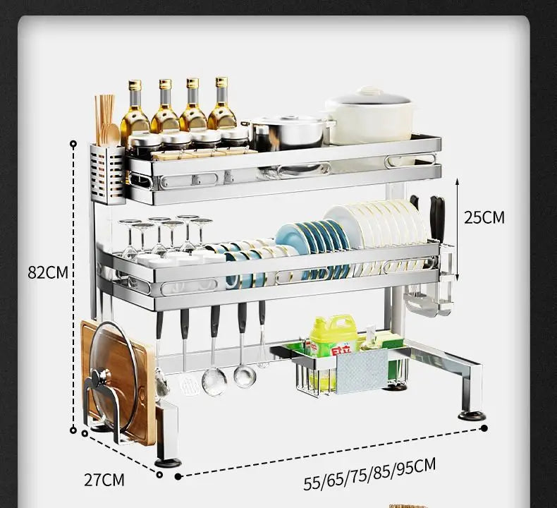Stainless Steel Sink Shelf Bowl Drain Rack Kitchen Storage Rack Multifunctional Dish Cutlery Knife Spoon Sink Rack Set Organizer    Home Decor Supply | Online Retail | ShoreShopper.com