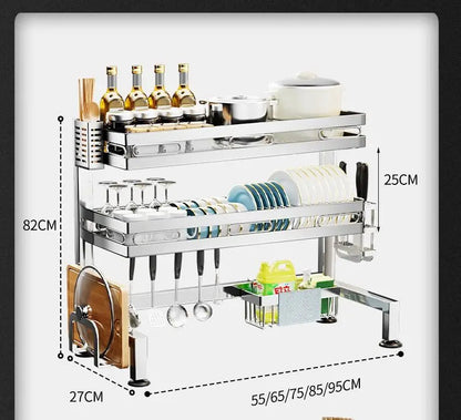 Stainless Steel Sink Shelf Bowl Drain Rack Kitchen Storage Rack Multifunctional Dish Cutlery Knife Spoon Sink Rack Set Organizer    Home Decor Supply | Online Retail | ShoreShopper.com