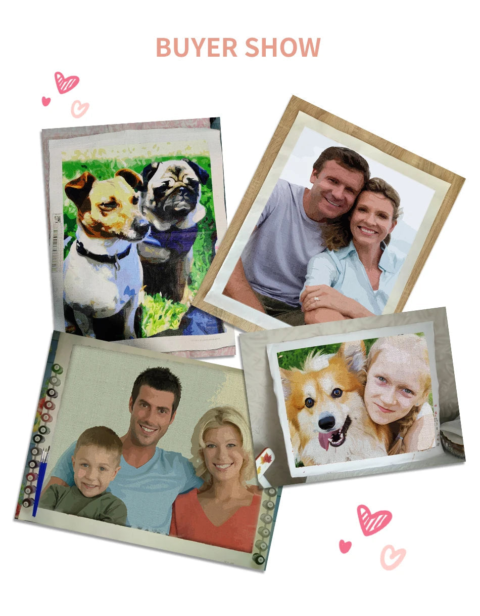 24/36 Color Personalised Paint By Numbers Photo Custom DIY Oil Painting By Number Picture Canvas Portrait Family Children Photo    Home Decor Supply | Online Retail | ShoreShopper.com
