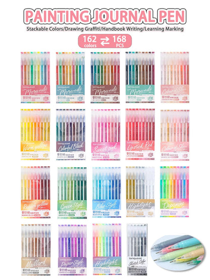 Languo 27-207 Colors Of One Set Drawing Handbook Pens Student DIY Graffiti Multi-Color Gel Pen Writing Marker Stationery    Home Decor Supply | Online Retail | ShoreShopper.com