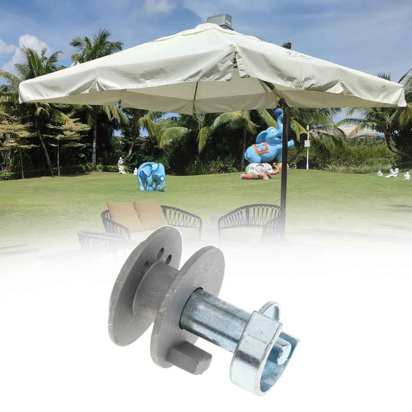 Patio Umbrella Accessories Metal Parts Parasol Heavy Duty Outdoor Umbrella Accessories for Outdoor Beach Patio Balcony Courtyard