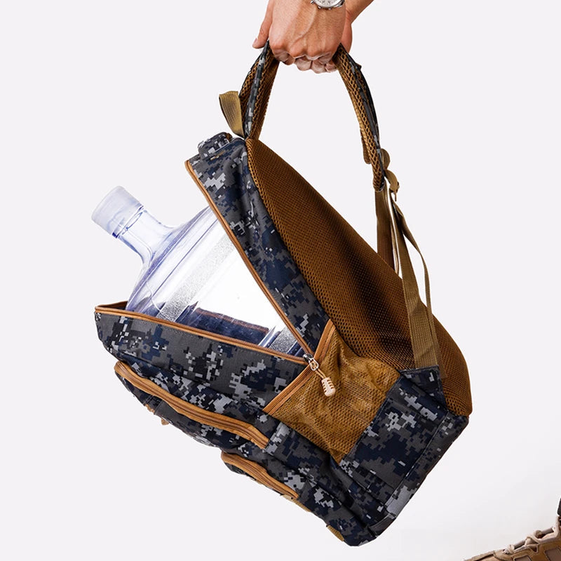 Camouflage large-capacity backpack - adjustable shoulder strap, outdoor theme style, zipper closure, ideal for hiking - ShoreCo.Shop