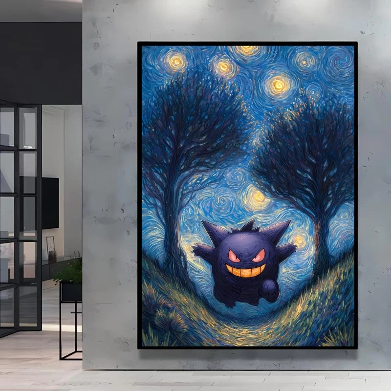 Van Gogh Style Pokemon Pikachu Wall Decoration Multiple Characters Are Available Creating A Unique Artistic Space for Your Home    Home Decor Supply | Online Retail | ShoreShopper.com