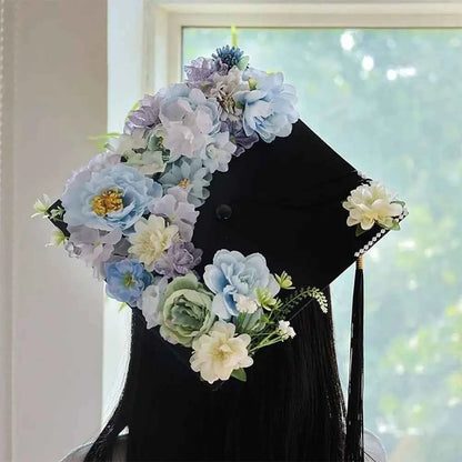 Headwear Doctor Flowers Graduation Cap Bachelor Master Trencher Cap Fringe Charm Ornament Mortar Board University