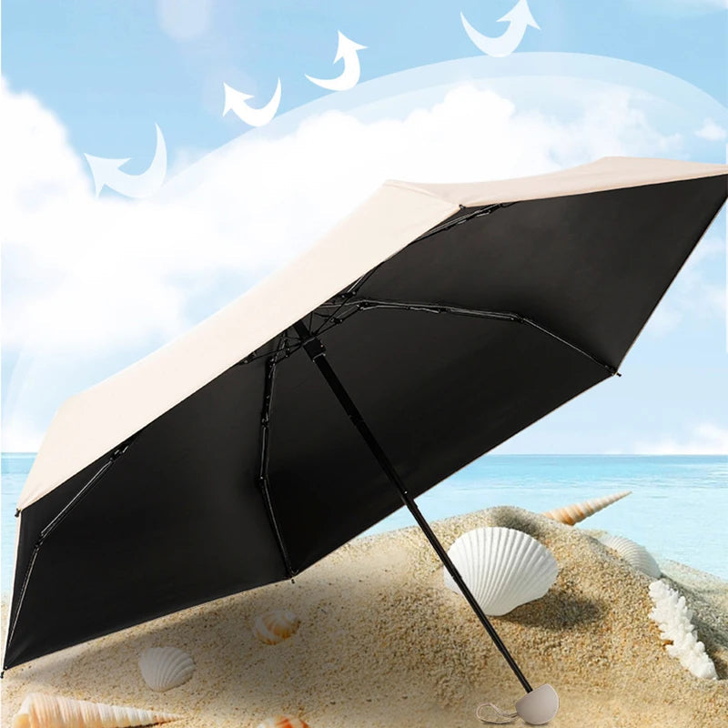 Capsule Umbrella, Portable Mini Sun Umbrella, Sunscreen Umbrella, Black Alloy Handle, with Storage Box, Dual-Use for Sun Protect    Your Coastal Marketplace | Shoreshopper.com