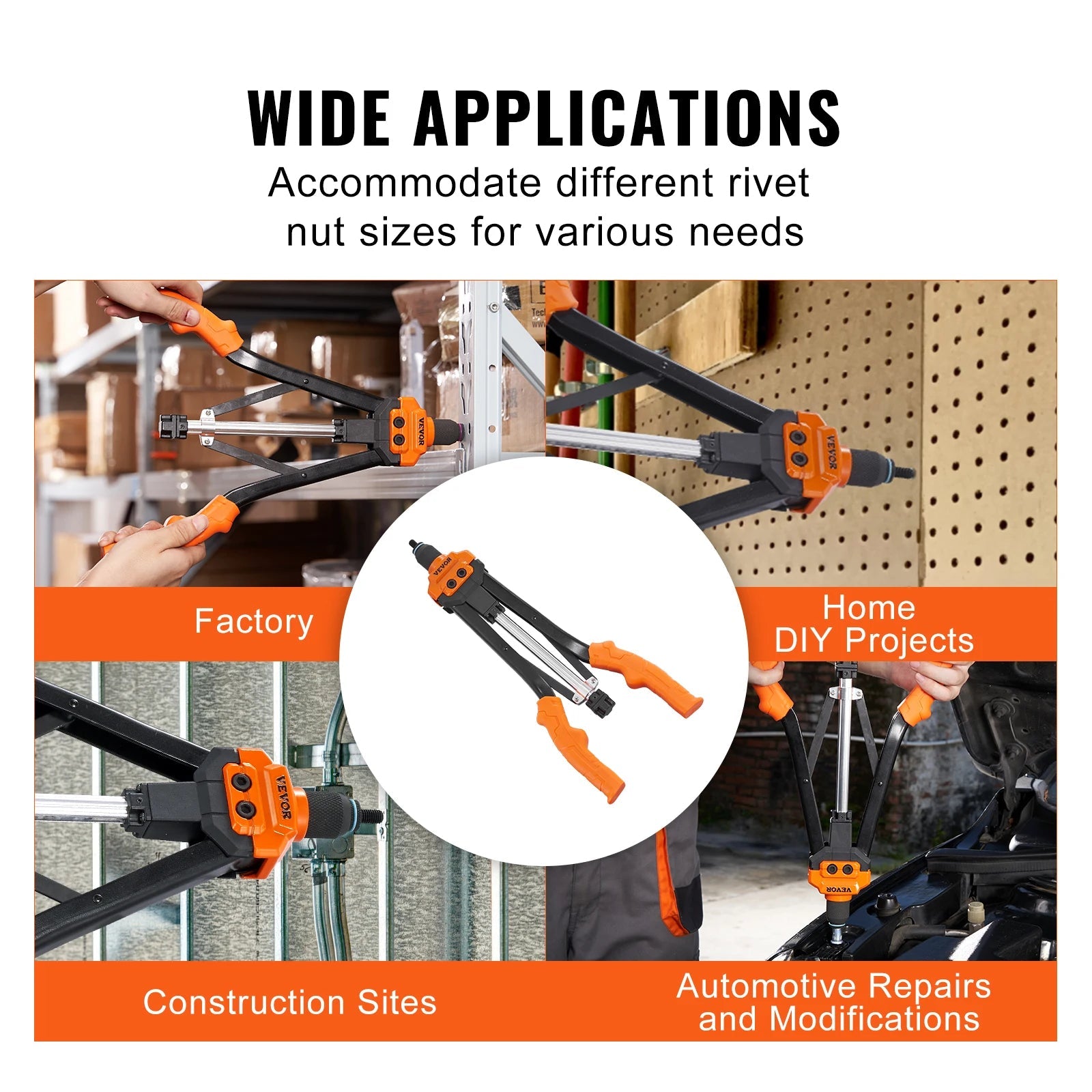 SucceBuy 14" 16" Rivet Nut Tool Rivnut Tool Kit with Metric and SAE Mandrels 70PCS/186PCS Rivet Nuts With Rugged Carrying Case    Home Decor Supply | Online Retail | ShoreShopper.com
