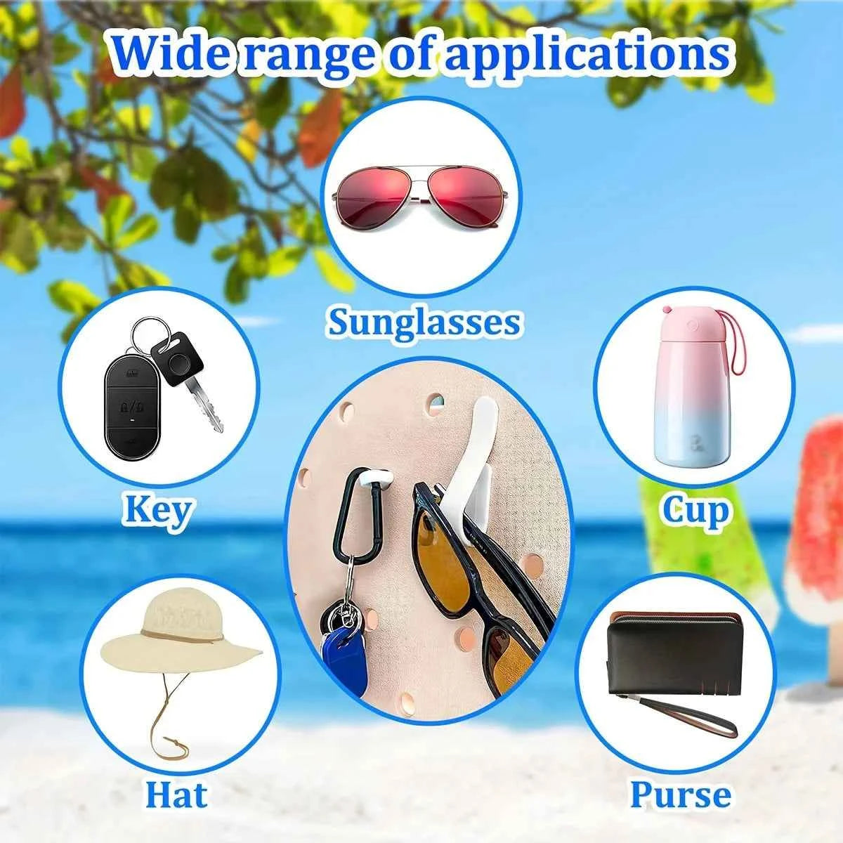 2 pieces (1 hook+1 accessory) Hook Accessories for Beach Bag, Two Styles of Hooks for Bo Bag, Key Holder for  Bag Hanging Keys