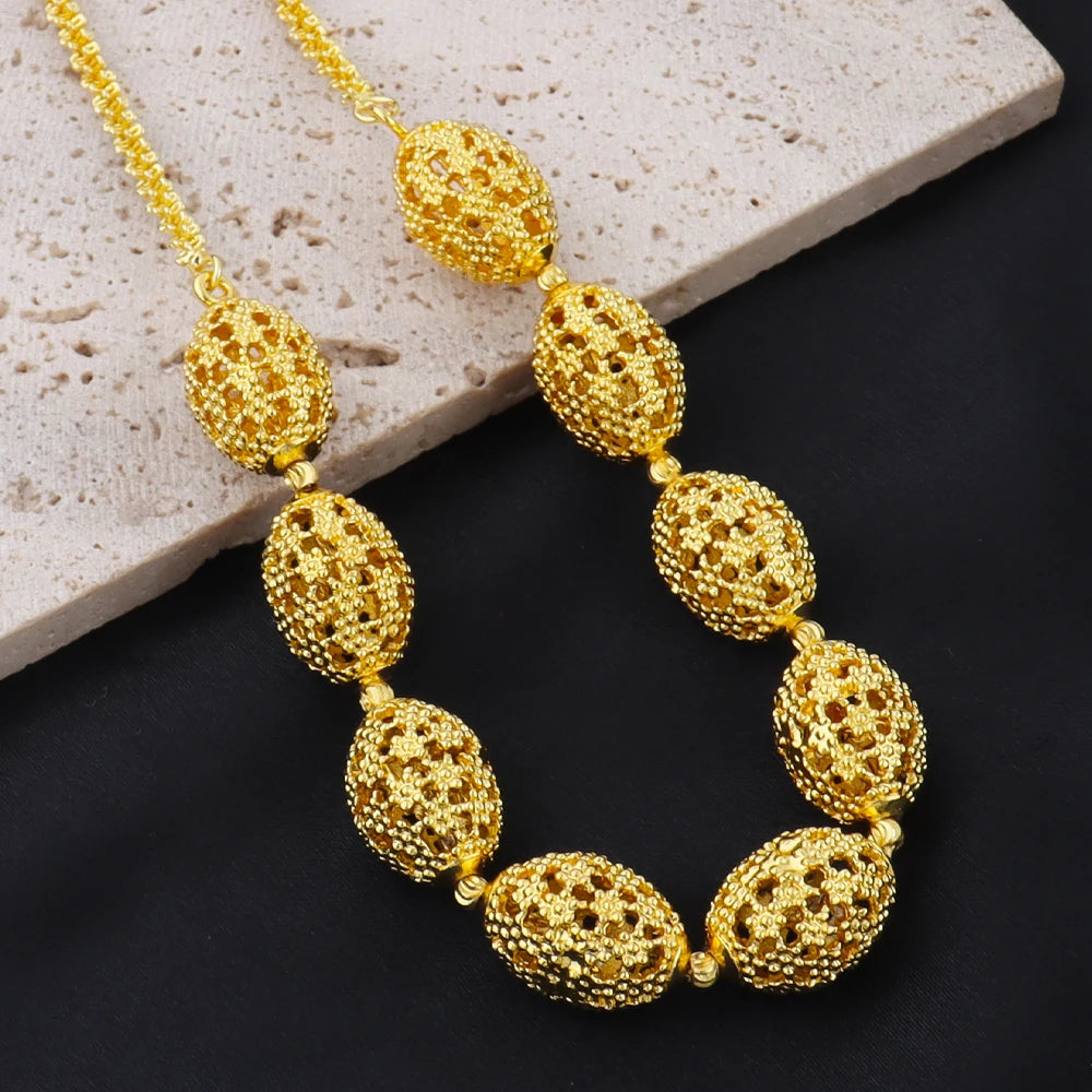 women  jewelry set indian arabic african ethiopian golden color jewelry set Hollow Out Oval Necklace Earrings Ring free shipping    Home Decor Supply | Online Retail | ShoreShopper.com