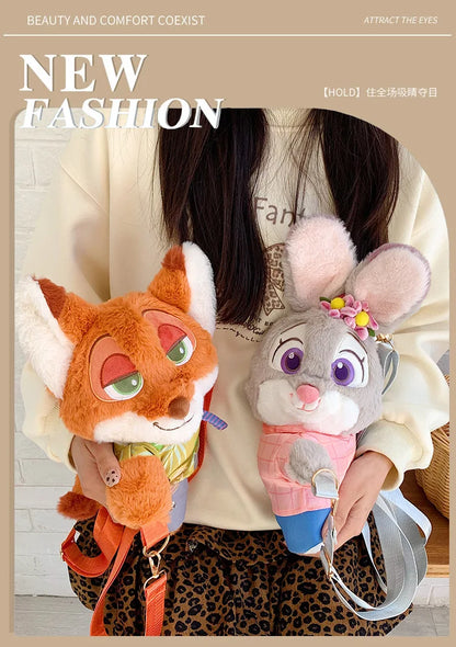 New Zootopia Doll Crossbody Bag Cartoon Judy Hopps Shoulder Bag Holiday Gift Large Capacity Portable Storage Commuter Bag - ShoreCo.Shop