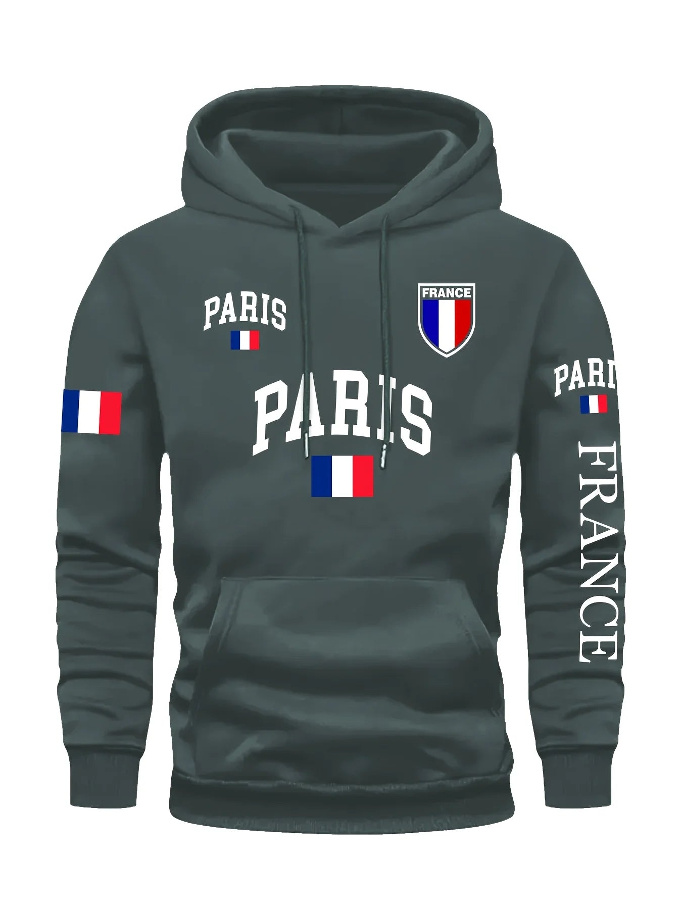 Men's Paris France Flag Letter Graphic Hoodie Pullover Kangaroo Pocket Ribbed Cuffs Machine Washable Autumn Winter Sweatshirt    Home Decor Supply | Online Retail | ShoreShopper.com