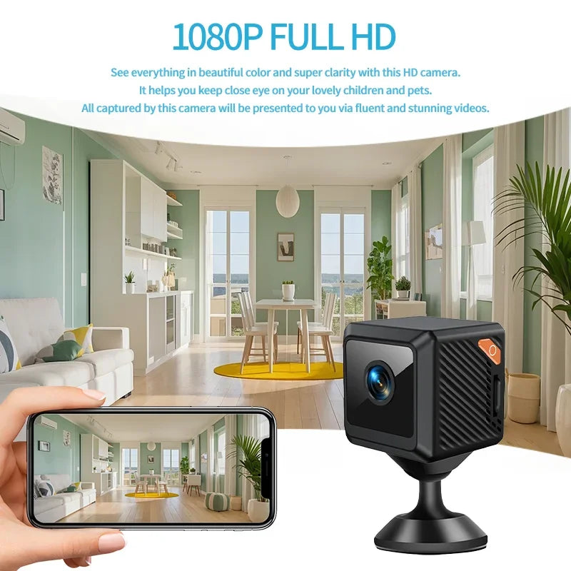 W02 1080P mini security protection home night vision surveillance Outdoor camping WIFI Subminiature smart home camera cctv video - ShoreCo.Shop