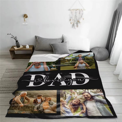 Fathers Day Gifts Personalized Custom Blanket Customizable Photos Throw Blankets For Dad Birthday Present From Daughter or Son    Your Coastal Marketplace | Shoreshopper.com