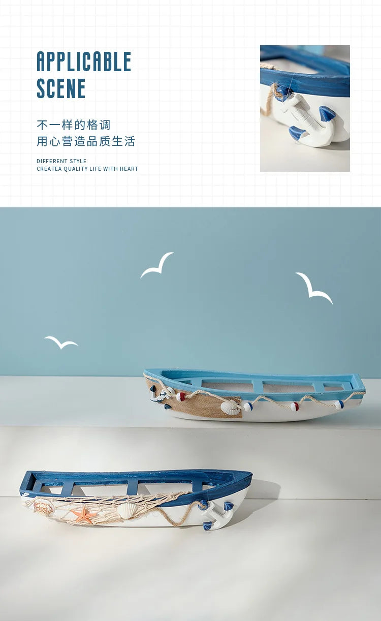 Mediterranean Wooden Boat Ornament Crafts Children's Room Office Home Decoration Wooden Sea Theme Home Decor    Your Coastal Marketplace | Shoreshopper.com