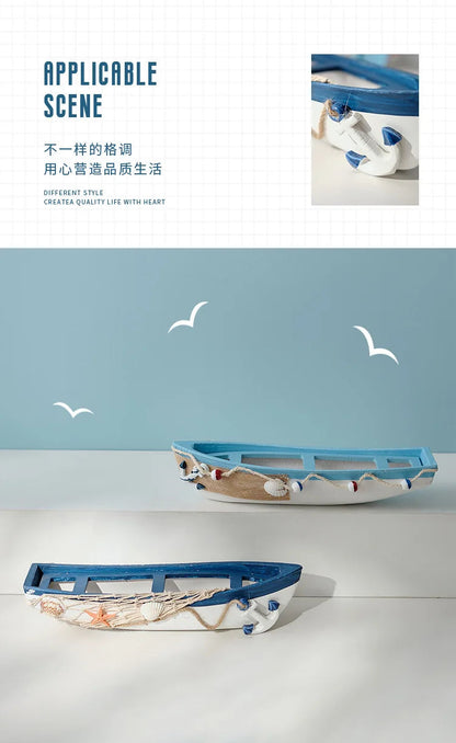 Mediterranean Wooden Boat Ornament Crafts Children's Room Office Home Decoration Wooden Sea Theme Home Decor    Your Coastal Marketplace | Shoreshopper.com
