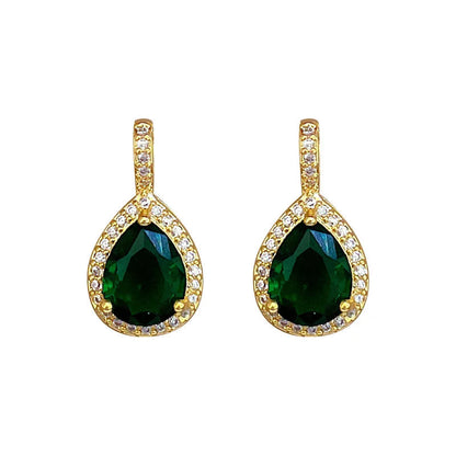 2pcs/set Jewelry Sets Women Elegant Waterdrop Green Rhinestone Pendant Necklace stud Earrings Wedding Dress Bridal Jewelry Set    Home Decor Supply | Online Retail | ShoreShopper.com