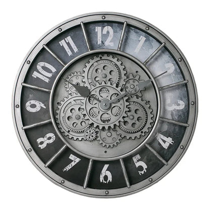Retro Industrial Roman Wall Clock  Gear Rotation Clock Living Room Decorative Wall Clock Stylish Silent Wall Clock Quartz Clock    Home Decor Supply | Online Retail | ShoreShopper.com