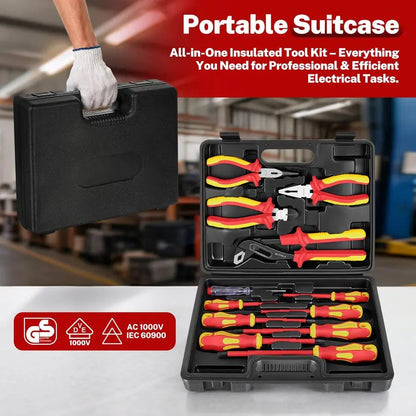 Insulated Screwdriver amp Pliers Set, 1000V Electrical Tools for Electrician Magnetic Phillips Slotted Pozidriv Tips    Home Decor Supply | Online Retail | ShoreShopper.com