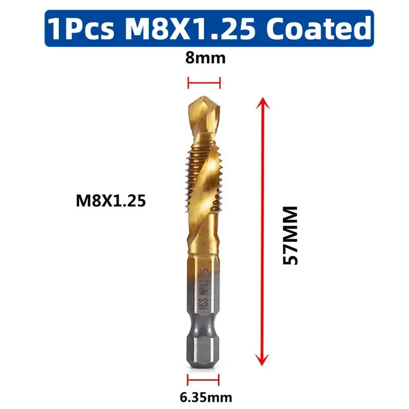 LiYu Shank Titanium Plated HSS Screw Thread Metric Tap Drill Bits Screw Machine Compound Tap M3 M4 M5 M6 M8 M10 Hand Tools    Home Decor Supply | Online Retail | ShoreShopper.com