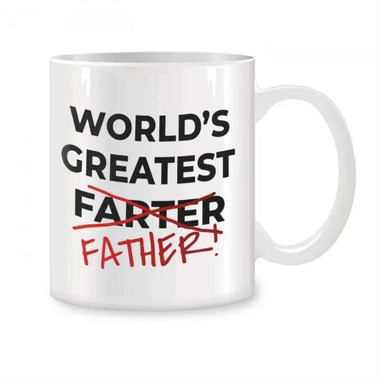 Fathers Day Mugs For Best Farter Ever from Son Daughter Kids Birthday Gifts Novelty Coffee Ceramic Tea Cups White 11 oz