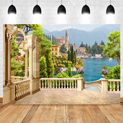 Summer Seaside Beach Photography Backdrop Natural Scenery Castle Tropical Sunshine Palms Leaves Photo Background Studio Props    Your Coastal Marketplace | Shoreshopper.com