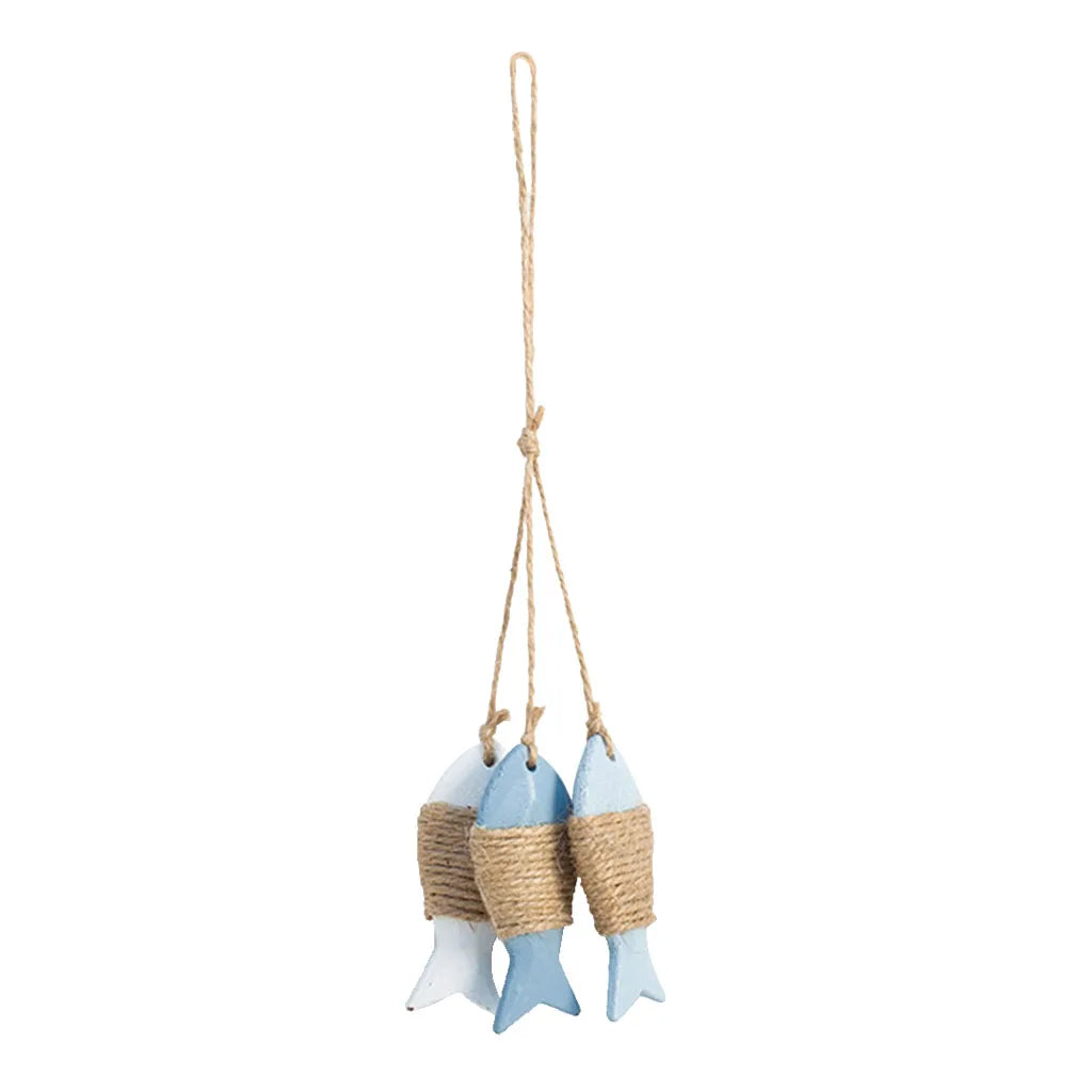 Nautical Theme 3 Fishes Wall Decor Hanging Ornaments Hand Carved Mediterranean Style Wall Hanging Sculptures For Home OfficeGift    Your Coastal Marketplace | Shoreshopper.com