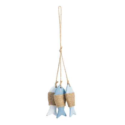 Nautical Theme 3 Fishes Wall Decor Hanging Ornaments Hand Carved Mediterranean Style Wall Hanging Sculptures For Home OfficeGift    Your Coastal Marketplace | Shoreshopper.com