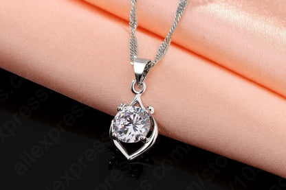 Charming Luxury Elegant Rhinestone Pendant Jewelry Set Include 925 Sterling Silver Necklace/Earring Sets    Home Decor Supply | Online Retail | ShoreShopper.com