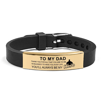 Father's Day Gifts Inspirational Quote Bracelets Stainless Steel Wristband Family Bracelets Adjustable Bracelet for Father    Your Coastal Marketplace | Shoreshopper.com