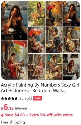 Acrylic Paint By Numbers Modular Picture With Paint Drawing On Canvas Adults Handpainted Gift Wall Art Painting Home Decor    Home Decor Supply | Online Retail | ShoreShopper.com