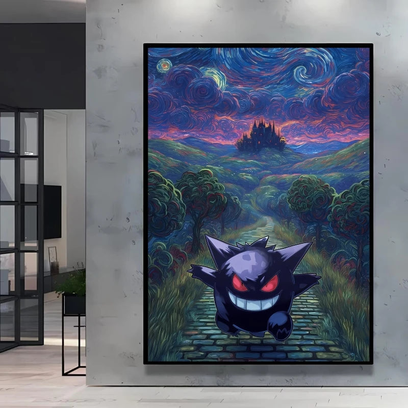 Van Gogh Style Pokemon Pikachu Wall Decoration Multiple Characters Are Available Creating A Unique Artistic Space for Your Home    Home Decor Supply | Online Retail | ShoreShopper.com