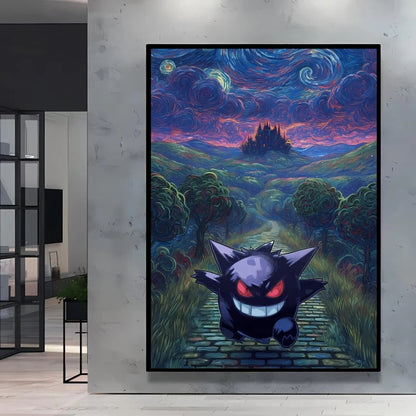Van Gogh Style Pokemon Pikachu Wall Decoration Multiple Characters Are Available Creating A Unique Artistic Space for Your Home    Home Decor Supply | Online Retail | ShoreShopper.com